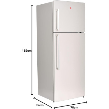 Hoover 600 Liters Top Mount Double Door Refrigerator, No Frost Fridge, Steel Finish, Internal LED Light, 2 Adjustable Shelves, â€ŽHTR-H600-S, Steel, 1 Year Warranty