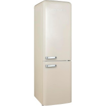 Hoover 300 Liters Bottom Mount Retro Style Refrigerator, Total No Frost And Humidity Control, Metal Texture Handle, Bottle Rack, HBR-M300-RC, Cream Colour, 1 Year Warranty