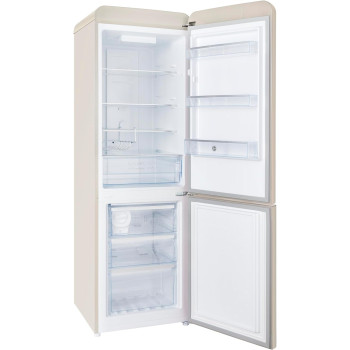 Hoover 300 Liters Bottom Mount Retro Style Refrigerator, Total No Frost And Humidity Control, Metal Texture Handle, Bottle Rack, HBR-M300-RC, Cream Colour, 1 Year Warranty