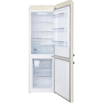 Hoover 300 Liters Bottom Mount Retro Style Refrigerator, Total No Frost And Humidity Control, Metal Texture Handle, Bottle Rack, HBR-M300-RC, Cream Colour, 1 Year Warranty