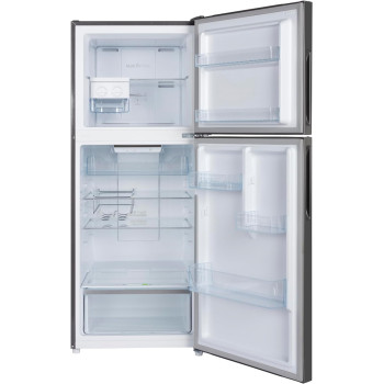 Hoover 386 Liter Refrigerator, Double Door Top Mount, Silver Model, HTR-M386-S, 1 Year Warranty