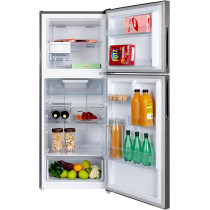 Hoover 386 Liter Refrigerator, Double Door Top Mount, Silver Model, HTR-M386-S, 1 Year Warranty