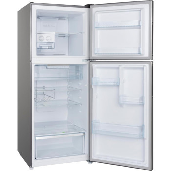 Hoover 386 Liter Refrigerator, Double Door Top Mount, Silver Model, HTR-M386-S, 1 Year Warranty