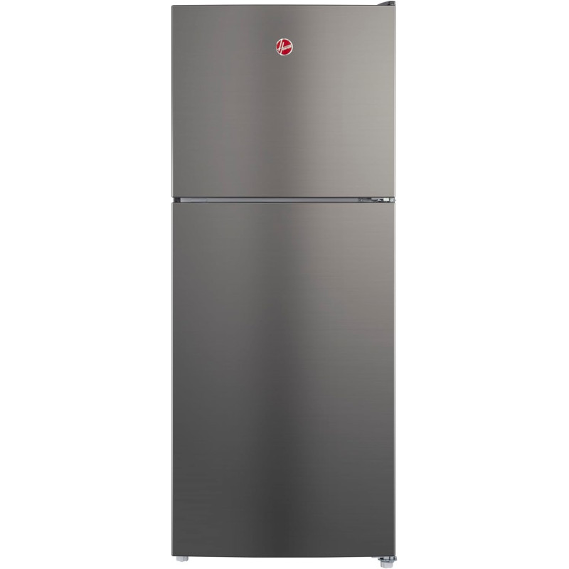 Hoover 386 Liter Refrigerator, Double Door Top Mount, Silver Model, HTR-M386-S, 1 Year Warranty
