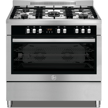 Hoover 90 x 60cm 5 Burner Full Gas Cooker Oven, 2 Convection Fan And 1 Cooling Fan And Self Cleaning, HGC-S95G-S, 1 Year Warranty