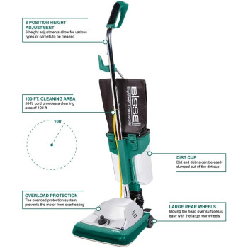 Bissell Big Green Commercial Pro Cup Upright Vacuum, Multicolour, 12 Kg, BG101DC, 1 Year Warranty