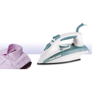 Black+Decker 1750W Steam Iron, Ceramic Coated Soleplate With Anti Calc Drip Self Clean And Auto Shutoff, Removes Stubborn Creases Quickly Easily, X1600-B5, 1 Year Warranty