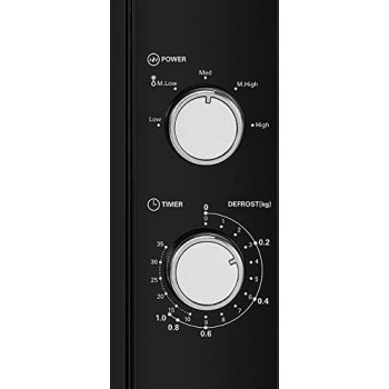 Black+Decker 20L, 700W Microwave Black With Chrome Finish Multiple Timer Options 5 Power Levels, 35 Min Timer, Cooking End Signal For Even Cooking/Heating, Defrost Function, MZ2010P-B5, 1 Year Warranty
