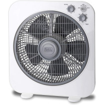 Black+Decker 40W Box Desk Fan 12 Inch Diameter, 3 Speeds Low/Medium/High And 5 Blade Design With Adjustable Portable/Travel Friendly Body To Direct Swing, FB1220-B5, 1 Year Warranty