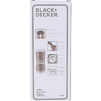 Black+Decker 150W, 60G, Coffee Grinder With SS Cup And Blade For Finer And Controlled Output, Makes Food Preparation Quick And Easy, CBM4-B5 2, 1 Year Warranty