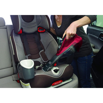 Black+Decker 10.8V, 1.5Ah Li-Ion 500Ml Cordless Dust Buster Handheld Vacuum With Integrated Brush Tool And Jack Plug Charger For Home And Car, Red/Grey, Dva315J-B5, 1 Year Warranty
