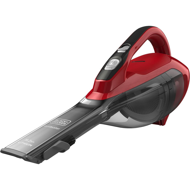 Black+Decker 10.8V, 1.5Ah Li-Ion 500Ml Cordless Dust Buster Handheld Vacuum With Integrated Brush Tool And Jack Plug Charger For Home And Car, Red/Grey, Dva315J-B5, 1 Year Warranty