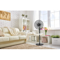 Black+Decker 60W Stand Fan, 16 Inch Diameter, 90 Degree Wide Swing, 3 Speeds Plus Modes And 5AS Blade, For The Perfect Temperature, FS1620-B5, 1 Year Warranty