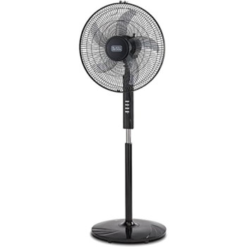 Black+Decker 60W Stand Fan, 16 Inch Diameter, 90 Degree Wide Swing, 3 Speeds Plus Modes And 5AS Blade, For The Perfect Temperature, FS1620-B5, 1 Year Warranty