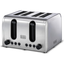 Black+Decker 4 Slice Stainless Steel Toaster, Silver, ET444-B5, 1 Year Warranty