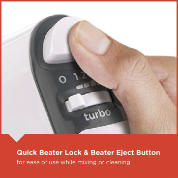 Black+Decker 300W Hand Mixer, White/Grey Colour, M350-B5, 1 Year Warranty