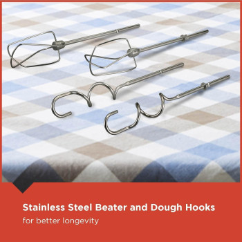 Black+Decker 300W Hand Mixer, White/Grey Colour, M350-B5, 1 Year Warranty