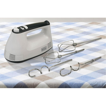 Black+Decker 300W Hand Mixer, White/Grey Colour, M350-B5, 1 Year Warranty