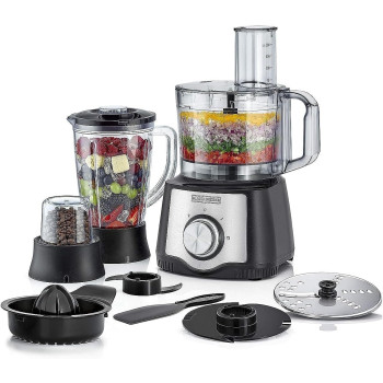 Black+Decker 600 W, 29 Function Food Processor With Blender, Mill And Juicer, Black, FX650, 1 Year Warranty