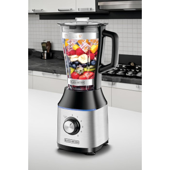 Black+Decker 700W High Speed Premium Blender With Glass Jar, Black/Silver, BX650G-B5, 1 Year Warranty