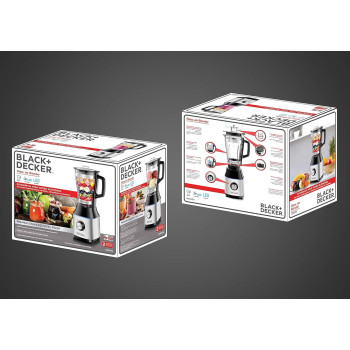 Black+Decker 700W High Speed Premium Blender With Glass Jar, Black/Silver, BX650G-B5, 1 Year Warranty