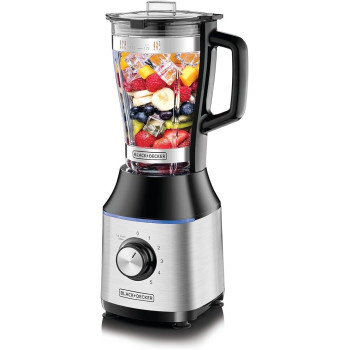 Black+Decker 700W High Speed Premium Blender With Glass Jar, Black/Silver, BX650G-B5, 1 Year Warranty