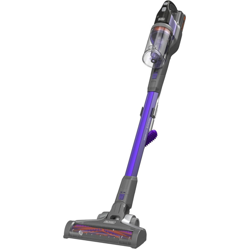 Black+Decker 4 In 1 Cordless Powerseries Extreme Pet Stick Vacuum Cleaner, 18V, 1.5 Ah, Purple/Grey, BDPSE1815P-QW, 1 Year Warranty