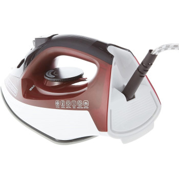 Black+Decker 1600W, 300ml, Steam Iron, Ceramic Coated Soleplate With Anti Calc, Drip, Self Clean And Auto Shutoff, Removes Stubborn Creases Quickly Easily, x1550-b5, 1 Year Warranty