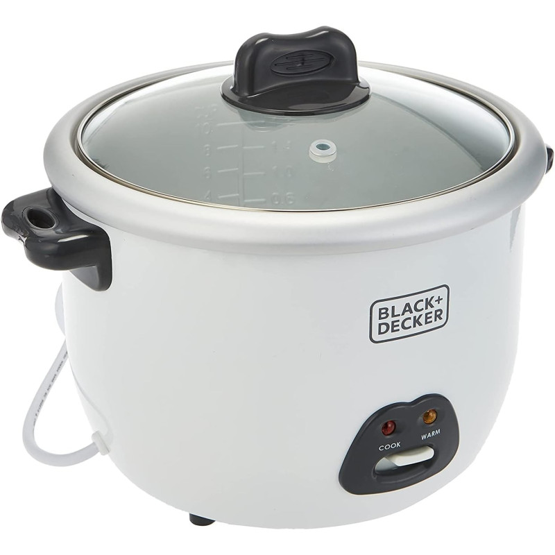 Black+Decker Rice Cooker, 1.8 Litre, RC1850-B5-SP, White Colour, 1 Year Warranty