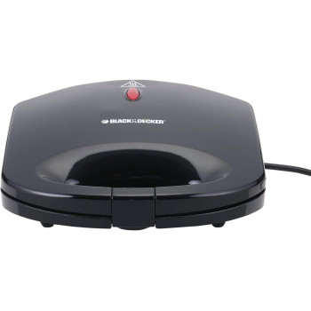 Black+Decker 600W, 2 Slice Non Stick Sandwich Maker, Black, TS1000-B5, 1 Year Warranty