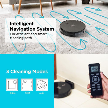 Black+Decker Robotic Vacuum Cleaner And Mop, Alexa Enabled, 2150 Pa Strong Suction Power, Up To 120 Min Runtime, Self Charging, Black, BRVA425B00-B5, 1 Year Warranty