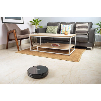 Black+Decker Robotic Vacuum Cleaner And Mop, Alexa Enabled, 2150 Pa Strong Suction Power, Up To 120 Min Runtime, Self Charging, Black, BRVA425B00-B5, 1 Year Warranty