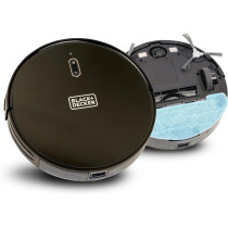 Black+Decker Robotic Vacuum Cleaner And Mop, Alexa Enabled, 2150 Pa Strong Suction Power, Up To 120 Min Runtime, Self Charging, Black, BRVA425B00-B5, 1 Year Warranty