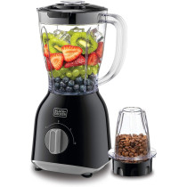 Black+Decker 400W, 1.0L, Blender With 2 x Blender Jars And Grinder Mill, Black, Bx365Pr-B5, 1 Year Warranty