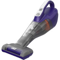 Black+Decker 12V, 1.5Ah Li Ion, 400ml, Cordless Dustbuster Handheld Pet Care Vacuum, Motorized Pet Head, Jack Plug Charger And Wall Mount For Home And Car, Purple/Grey, DVB315JP-GB, 1 Year Warranty