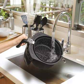 Black+Decker Manual Air Fryer Aerofry, 2.5 L, Black/Silver, Af200-B5, 1 Year Warranty