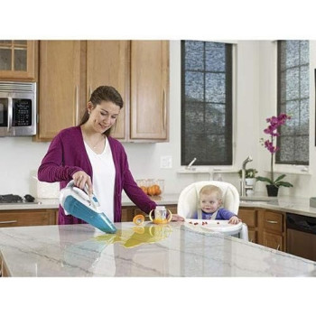 Black+Decker 10.8V, 1.5Ah Li-Ion Wet And Dry Cordless Dustbuster Hand Vacuum, For Spills Dust Dirt And Small Debris, White/Blue, WDA315J-B5, 1 Year Warranty