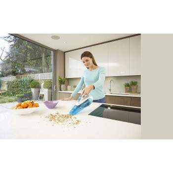 Black+Decker 10.8V, 1.5Ah Li-Ion Wet And Dry Cordless Dustbuster Hand Vacuum, For Spills Dust Dirt And Small Debris, White/Blue, WDA315J-B5, 1 Year Warranty