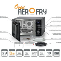 Black+Decker 4 In 1 Digital Microwave Oven With Air Fryer, Grill And Convection, 29L, Black, MZAF2910-B5, 1 Year Warranty