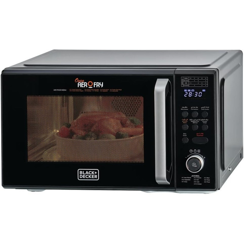 Black+Decker 4 In 1 Digital Microwave Oven With Air Fryer, Grill And Convection, 29L, Black, MZAF2910-B5, 1 Year Warranty