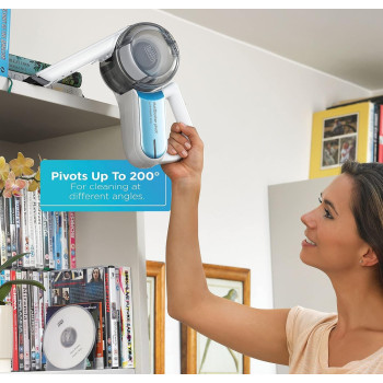 Black+Decker Cordless Dustbuster Pivot Handheld Vacuum Cleaner, 10.8 V, 1.5 Ah Li-Ion Battery With Charging Base, 440ml, 20 Air Watts Suction Power Light, PV1020L-B5, 1 Year Warranty