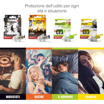 Alpine Partyplug Party Earplugs Hypoallergenic Reusable Musician Ear Plugs For Noise Reduction, Transparent, 1 Pair