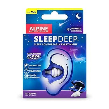 Alpine Sleepdeep Sleeping Earplugs Comfort And Max Attenuation With Soft Filters, 1 Pair