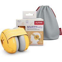 Alpine Muffy Baby, Baby Noise Protection Headphones Prevent Hearing Damage And Improve Sleep On The Go, Adjustable Headband, Yellow