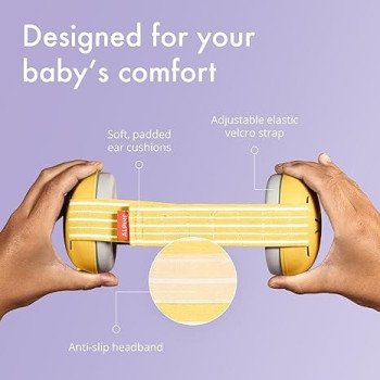 Alpine Muffy Baby, Baby Noise Protection Headphones Prevent Hearing Damage And Improve Sleep On The Go, Adjustable Headband, Yellow
