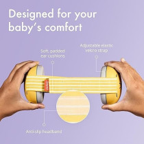 Alpine Muffy Baby, Baby Noise Protection Headphones Prevent Hearing Damage And Improve Sleep On The Go, Adjustable Headband, Yellow