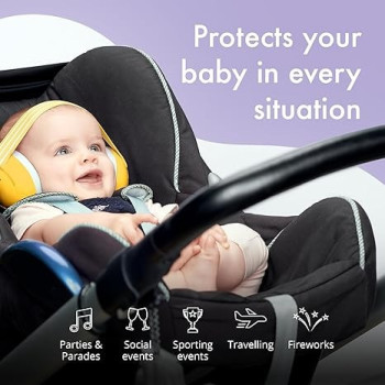 Alpine Muffy Baby, Baby Noise Protection Headphones Prevent Hearing Damage And Improve Sleep On The Go, Adjustable Headband, Yellow