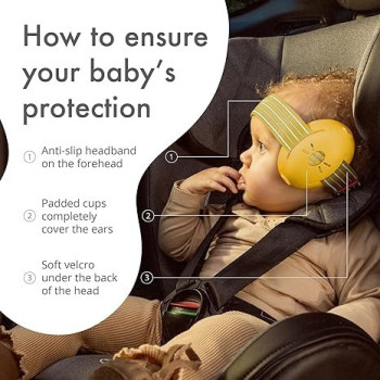 Alpine Muffy Baby, Baby Noise Protection Headphones Prevent Hearing Damage And Improve Sleep On The Go, Adjustable Headband, Yellow