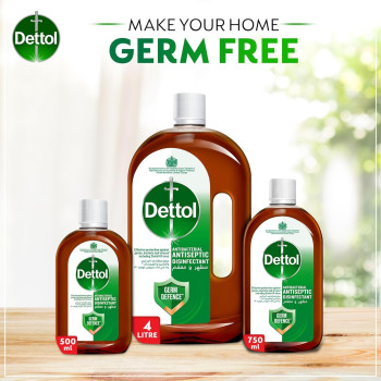 Dettol Antiseptic Antibacterial Disinfectant Liquid For Effective Germ Protection And Personal Hygiene Used In Floor Cleaning, Bathing And Laundry, 4 Liters