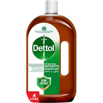 Dettol Antiseptic Antibacterial Disinfectant Liquid For Effective Germ Protection And Personal Hygiene Used In Floor Cleaning, Bathing And Laundry, 4 Liters